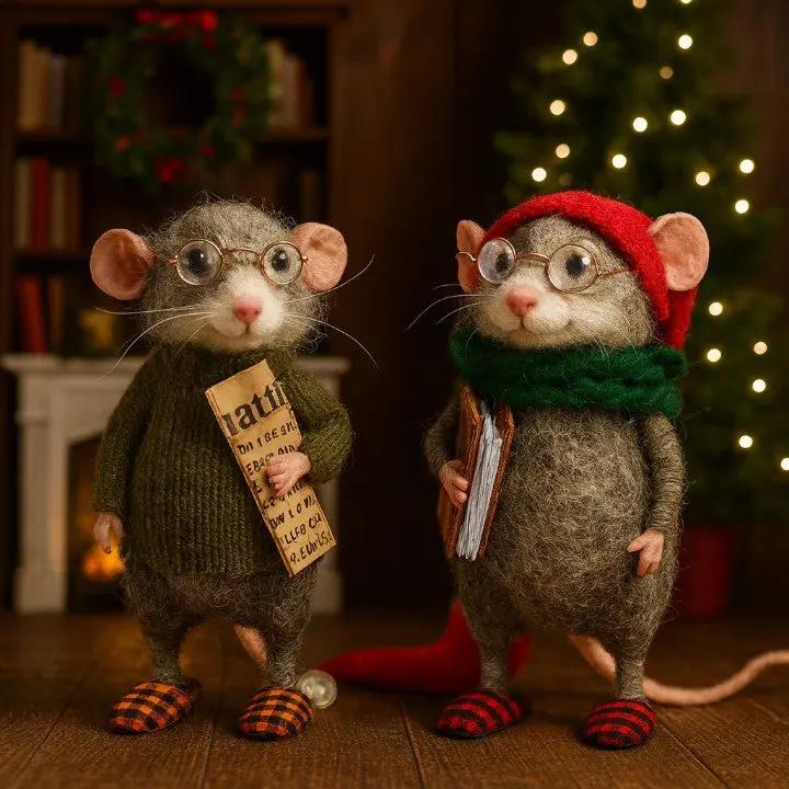 SNUGMICE – Ratos de Feltro Feitos à Mão para Decoração Aconchegante da Casa