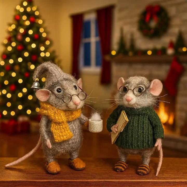 SNUGMICE – Ratos de Feltro Feitos à Mão para Decoração Aconchegante da Casa