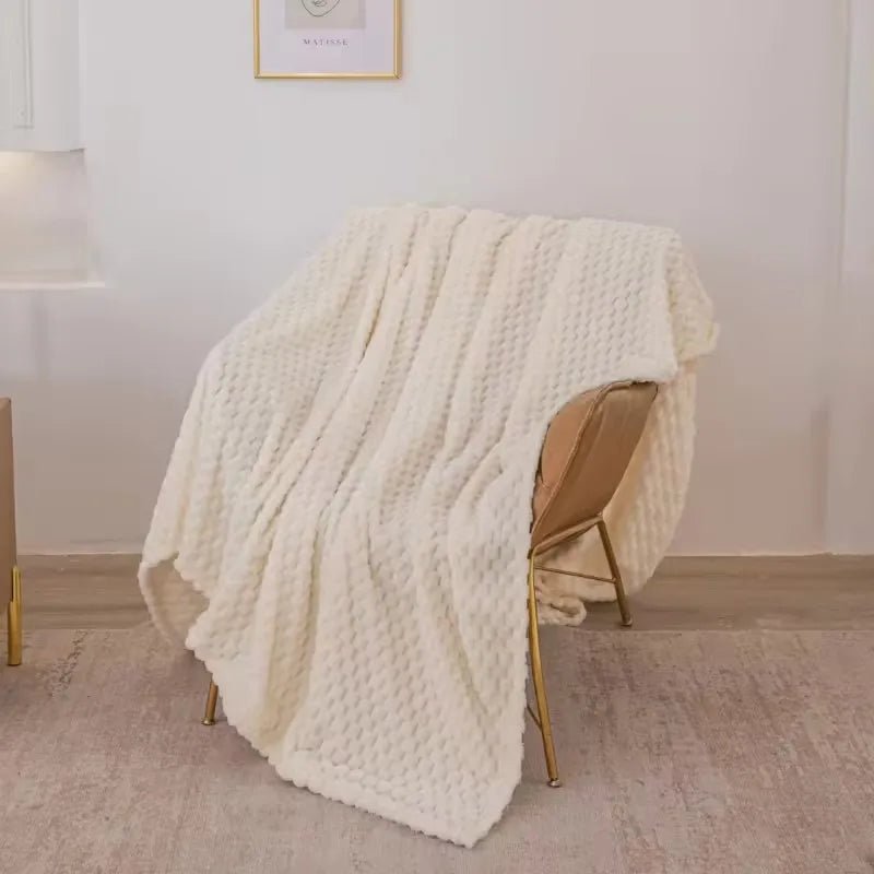 Cozy Velvet Throw Blanket - Ultra Soft Checked Plush for Warmth & Comfort 10