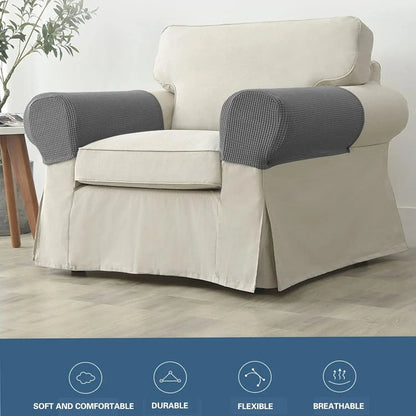 Premium Stretch Armrest Covers - Waterproof Quilted Sofa Protectors Set 3