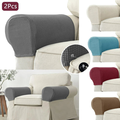 Premium Stretch Armrest Covers - Waterproof Quilted Sofa Protectors Set 2