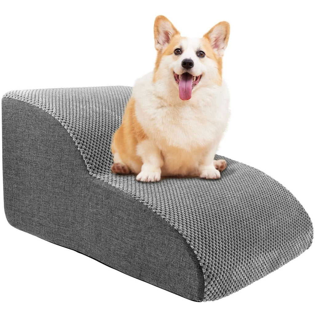 Soft Dog Stairs for Bed - Anti-Slip High-Density Foam Pet Steps, Gentle Incline 1