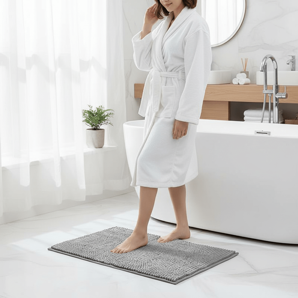 SOFTDRY – Chenille Microfiber Bath Mat with Non-Slip Base