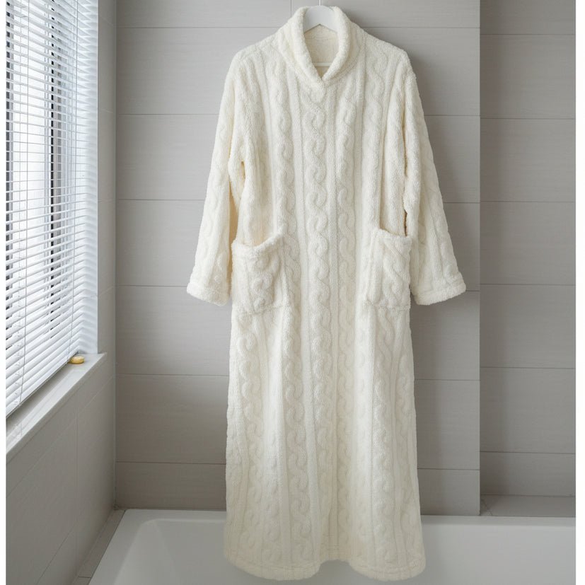 LUNAWARM – Cozy Cotton Flannel Nightdress for Elegant Winter Sleepwear 0