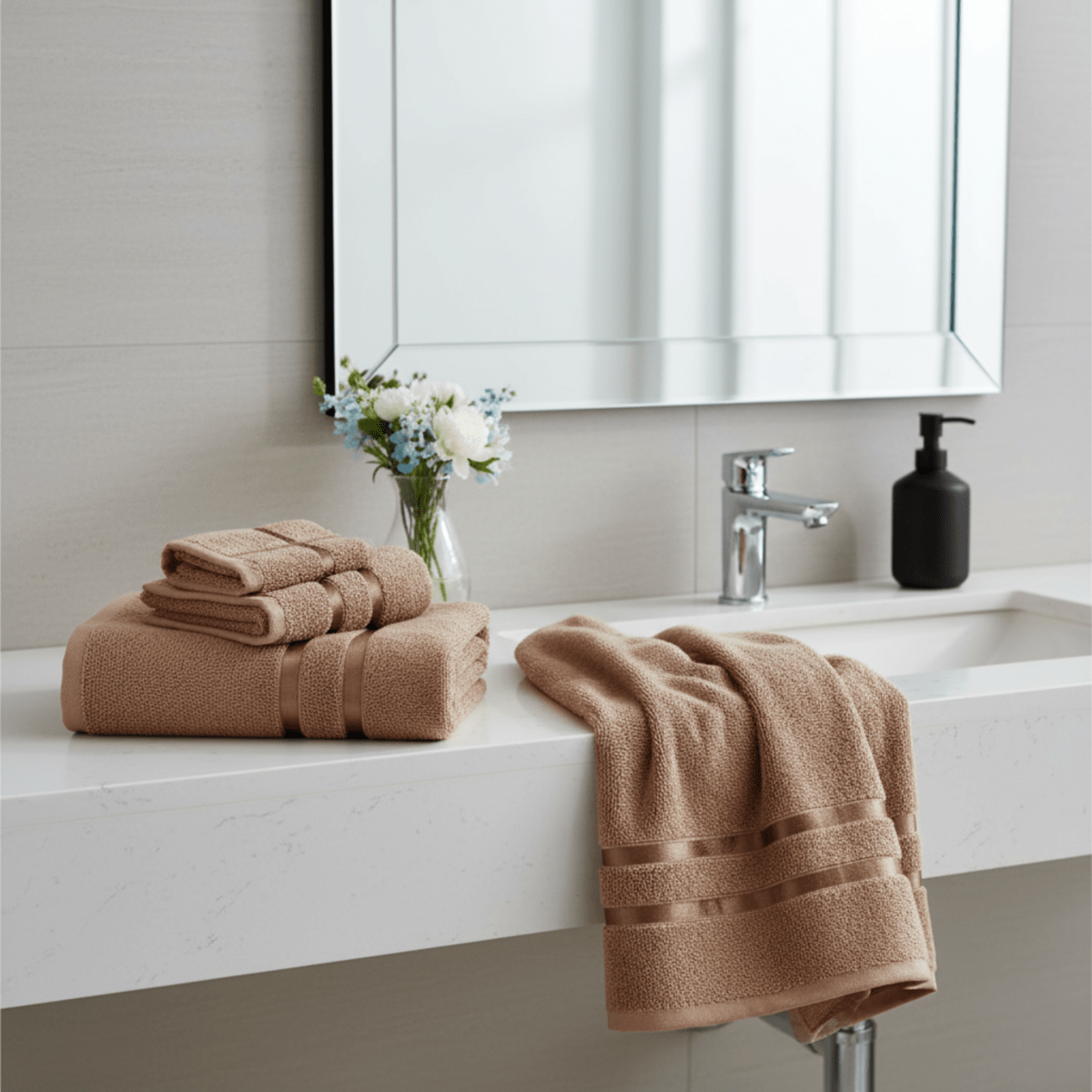 Opulenze Roman Hand- & Gesichtstücher | Flauschige, leichte Handtücher, die Stil und tägliche Pflege vereinen