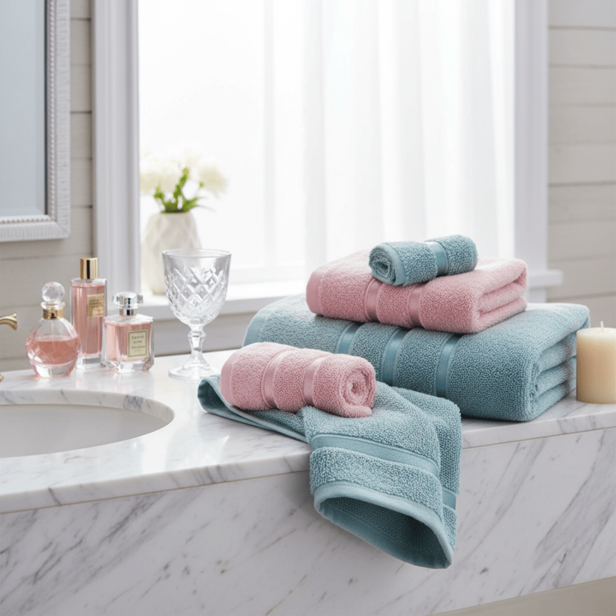 Opulenze Roman Hand- & Gesichtstücher | Flauschige, leichte Handtücher, die Stil und tägliche Pflege vereinen
