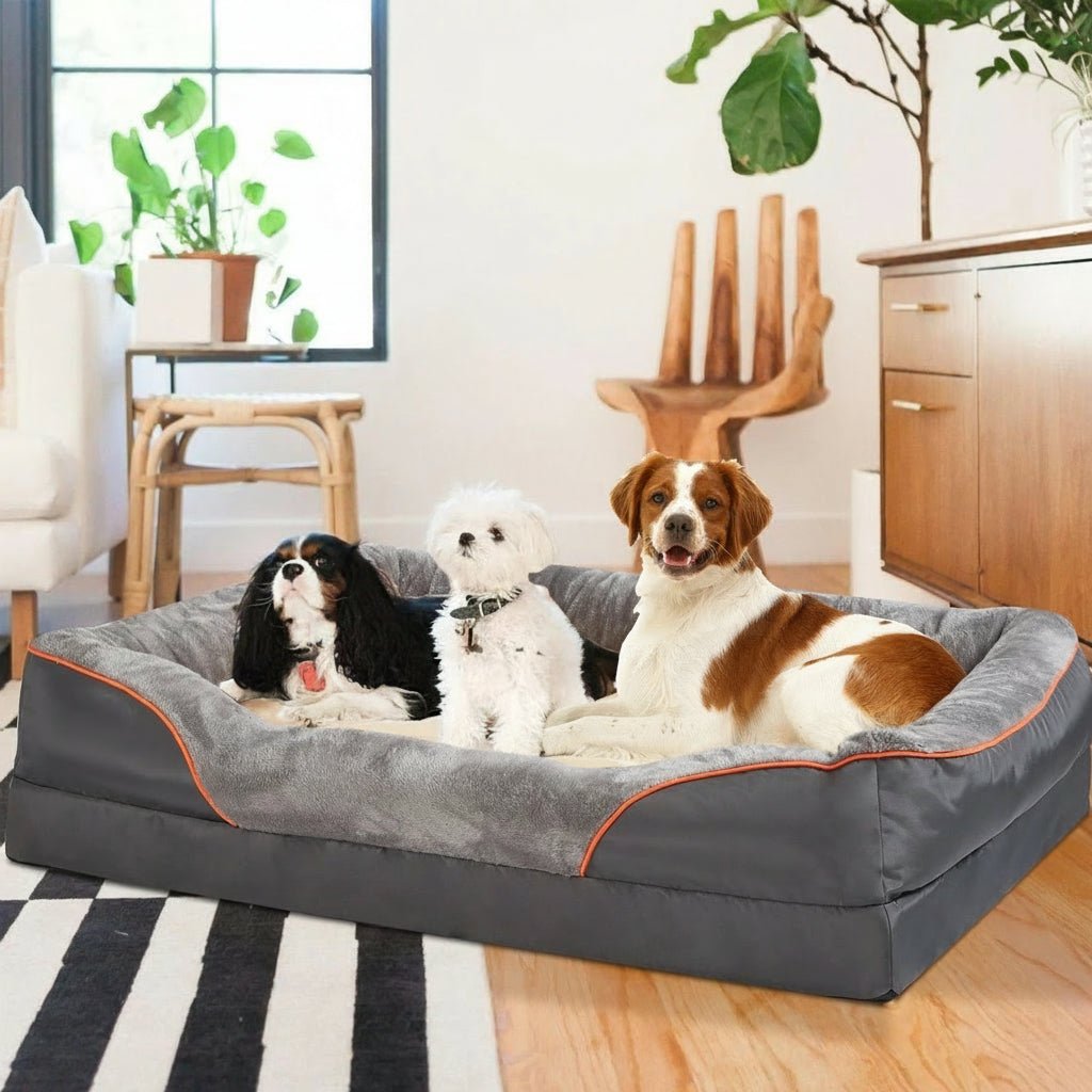 PAWORTHO NEST – orthopedic dog bed with bolster & non-slip base 6