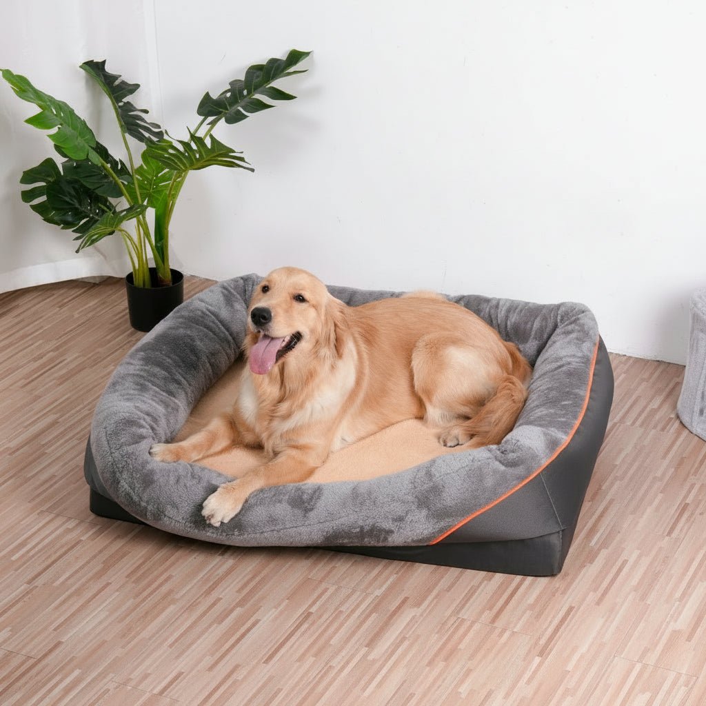 PAWORTHO NEST – orthopedic dog bed with bolster & non-slip base 1