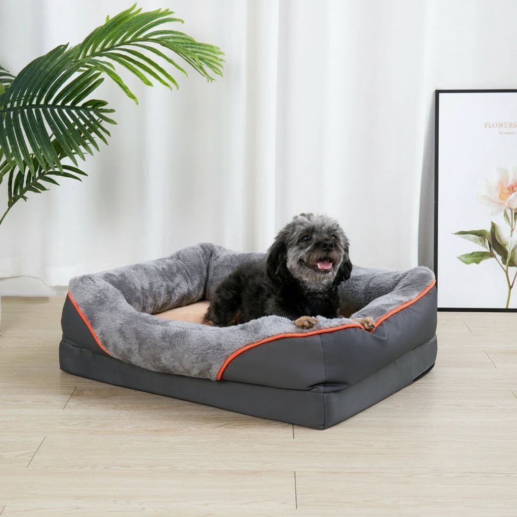 PAWORTHO NEST – orthopedic dog bed with bolster & non-slip base 2