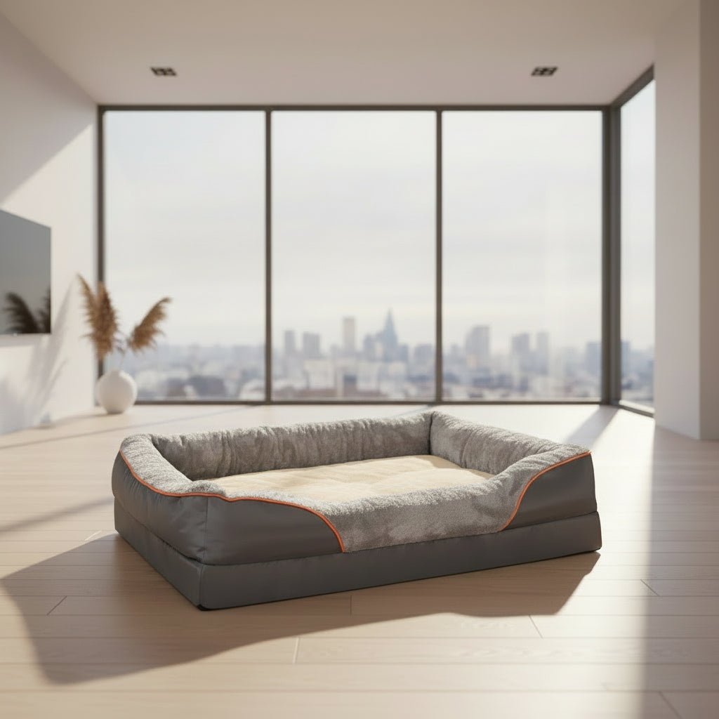 PAWORTHO NEST – orthopedic dog bed with bolster & non-slip base 0