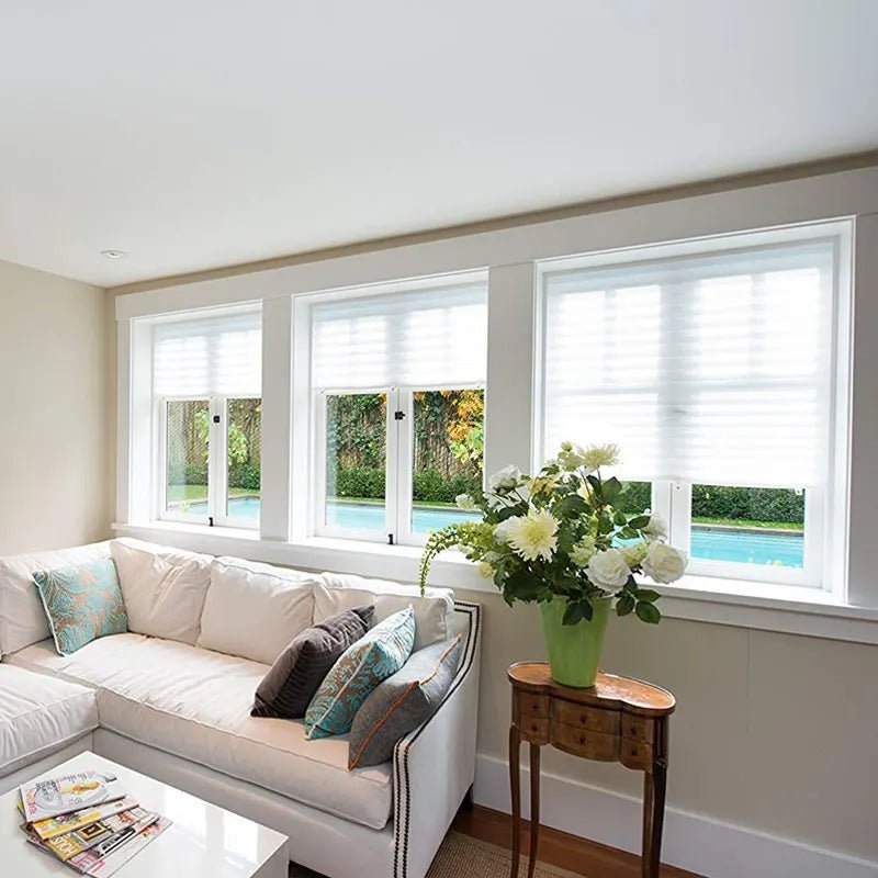 SHADEORA – Self-Adhesive Pleated Blinds, Non-Woven Window Shades for Light Control & Privacy 3