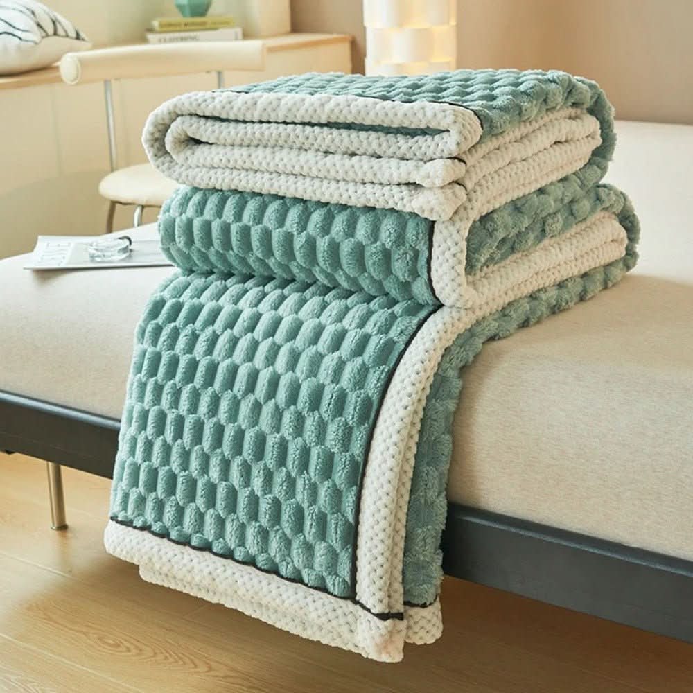 CozyNest Throw Blanket - Ultra-Soft Bubble Textured Sherpa Fleece for Year-Round Comfort 8