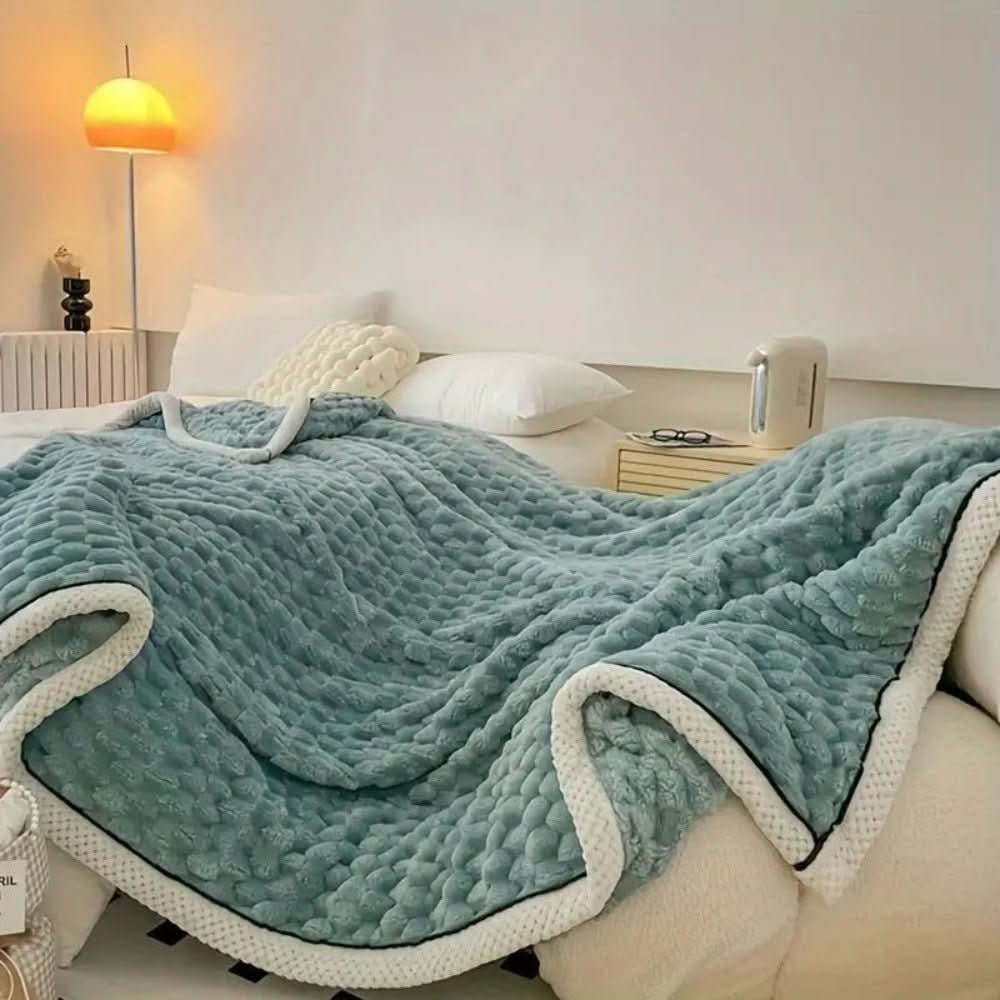 CozyNest Throw Blanket - Ultra-Soft Bubble Textured Sherpa Fleece for Year-Round Comfort 6