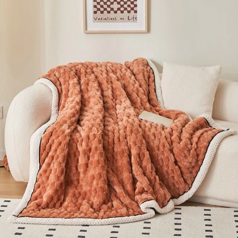 CozyNest Throw Blanket - Ultra-Soft Bubble Textured Sherpa Fleece for Year-Round Comfort 1