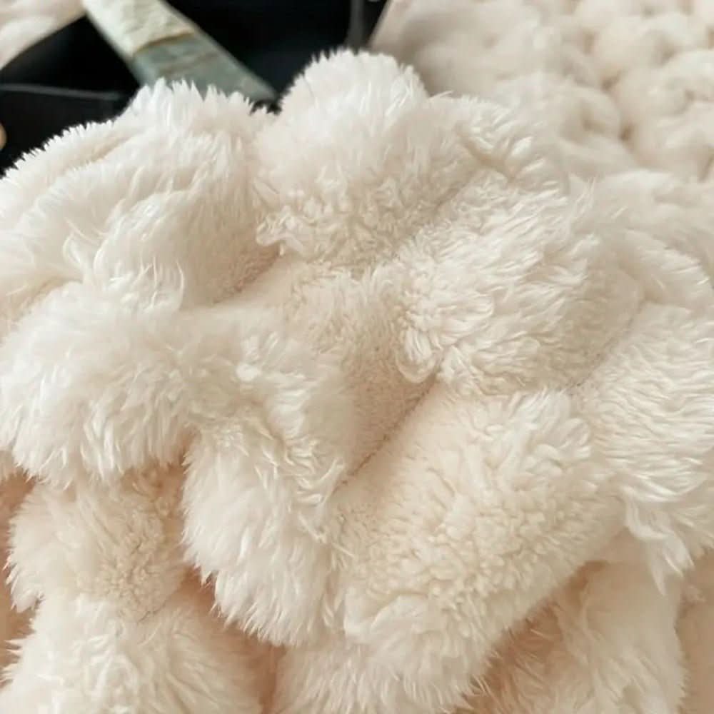 CozyNest Throw Blanket - Ultra-Soft Bubble Textured Sherpa Fleece for Year-Round Comfort 5