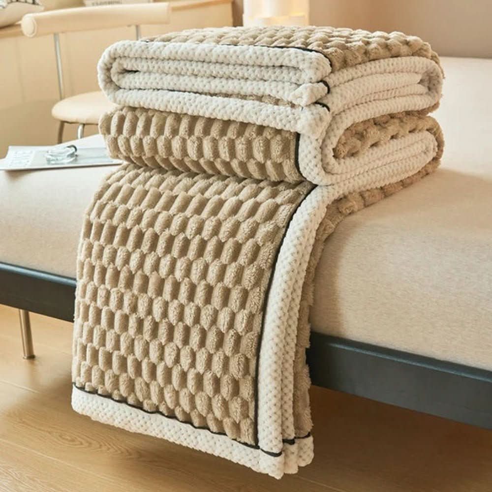 CozyNest Throw Blanket - Ultra-Soft Bubble Textured Sherpa Fleece for Year-Round Comfort 11