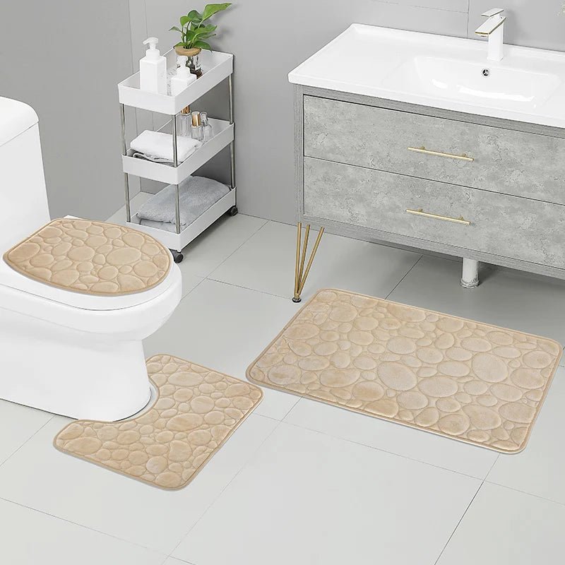 Softura – Set di 3 Tappetini da Bagno Antiscivolo con Comfort e Stile
