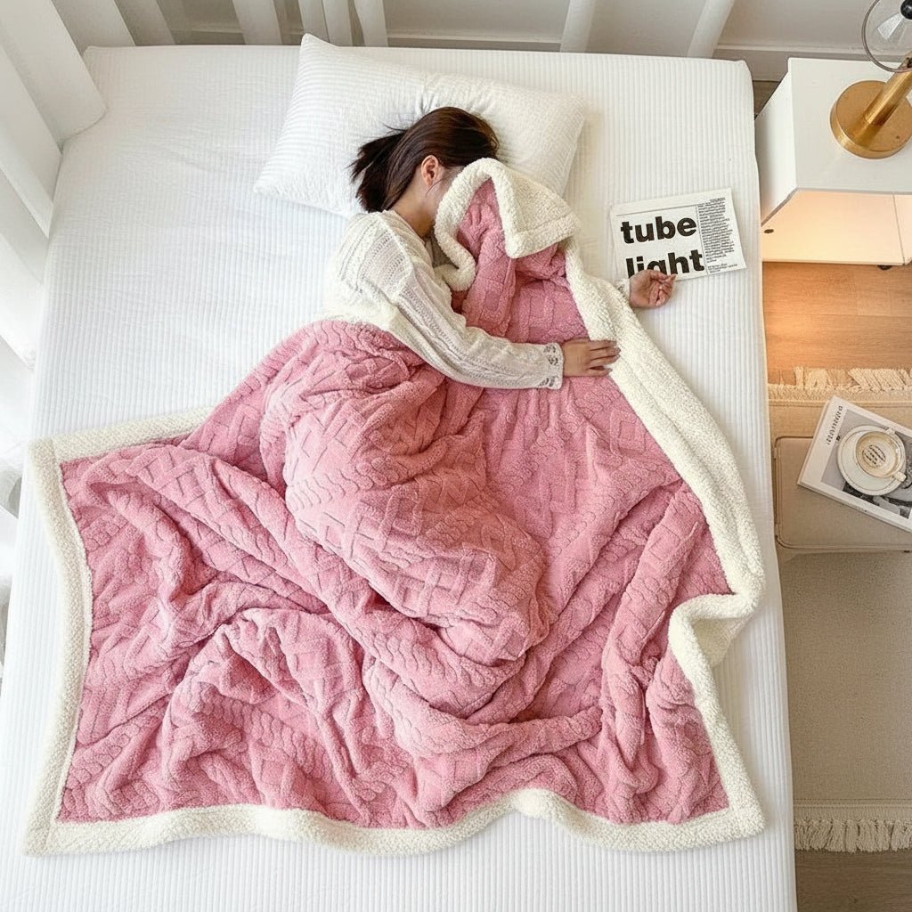LAMBSOFT – Cozy Woolen Throw Blanket for Home & Office Comfort 1