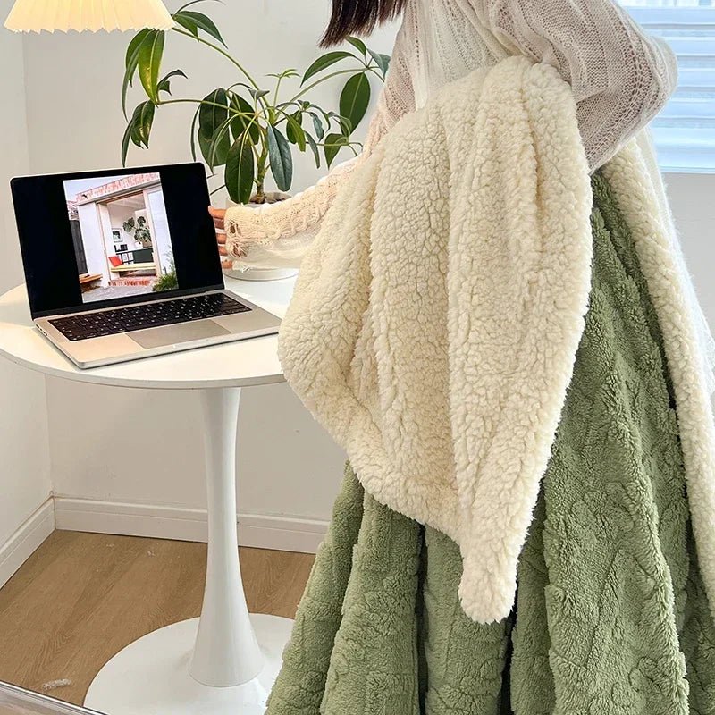 LAMBSOFT – Cozy Woolen Throw Blanket for Home & Office Comfort 6