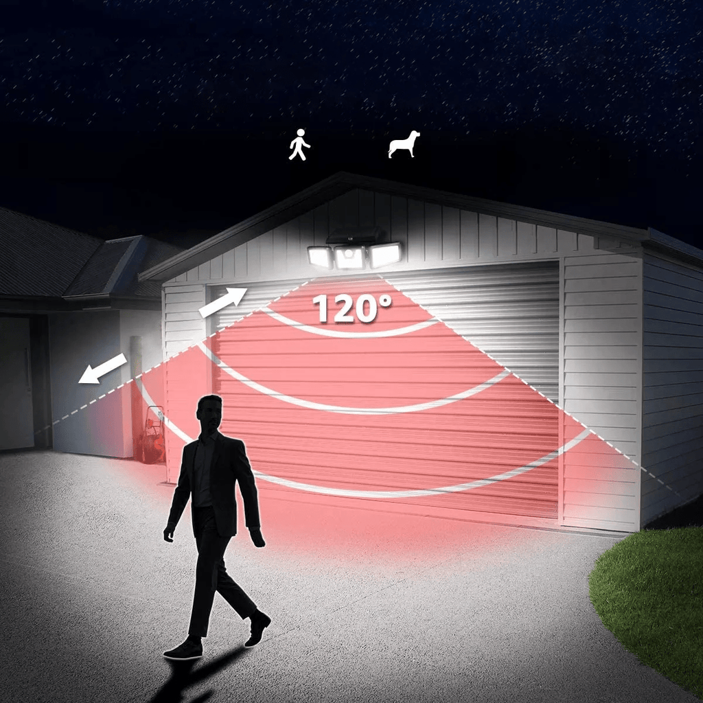 Triple LED Solar Wall Lamp with 360° Rotating Heads – Waterproof Automatic Outdoor Lighting for Garden and Pathways-4