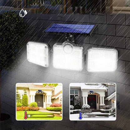 Triple LED Solar Wall Lamp with 360° Rotating Heads – Waterproof Automatic Outdoor Lighting for Garden and Pathways-5