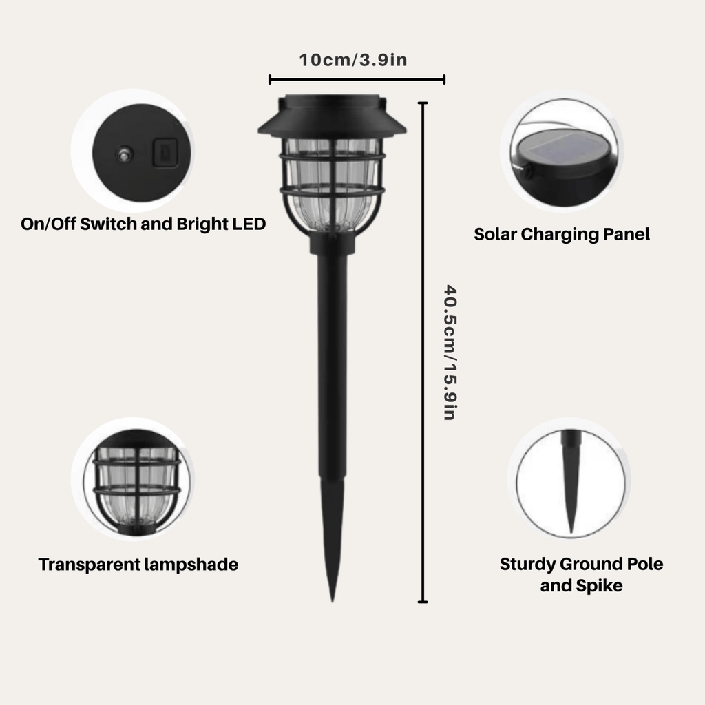 SOLARSPIKE – 2er-Pack Solarbetriebene Wegbeleuchtung für den Außenbereich im Garten