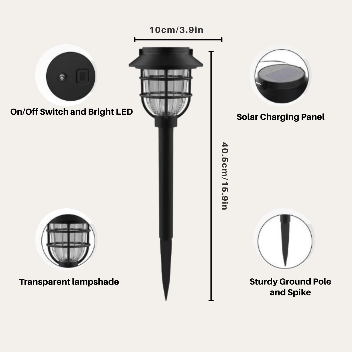 SOLARSPIKE – 2er-Pack Solarbetriebene Wegbeleuchtung für den Außenbereich im Garten