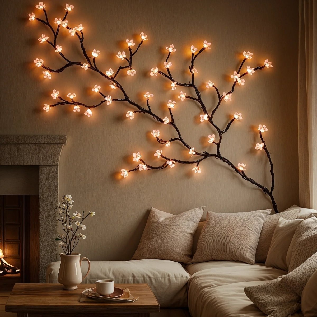 AMBIENTLY – 1.6m LED Fairy Lights with Warm White and Pink Light 0