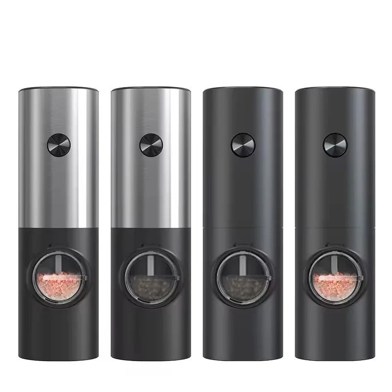 SPICETUNE – Set di macinini elettrici per sale e pepe con luce LED e spessore regolabile