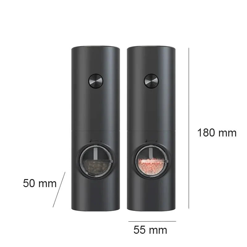 SPICETUNE – Set di macinini elettrici per sale e pepe con luce LED e spessore regolabile