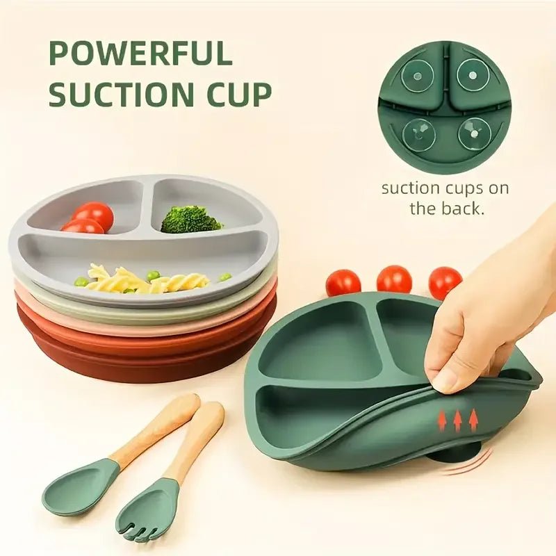 PIATTO SPILLSTOP – Piatto a Ventosa in Silicone per Bambini con Base Robusta (Senza BPA)