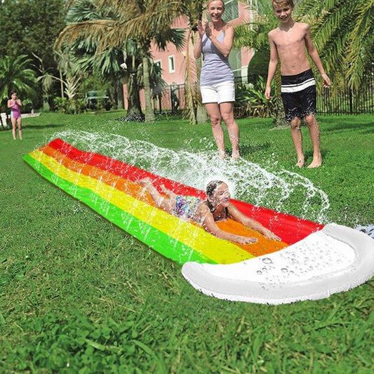 Splashrush Trail Water Slide – Extra-Long Garden Slip Fun with Colorful Rainbow Design