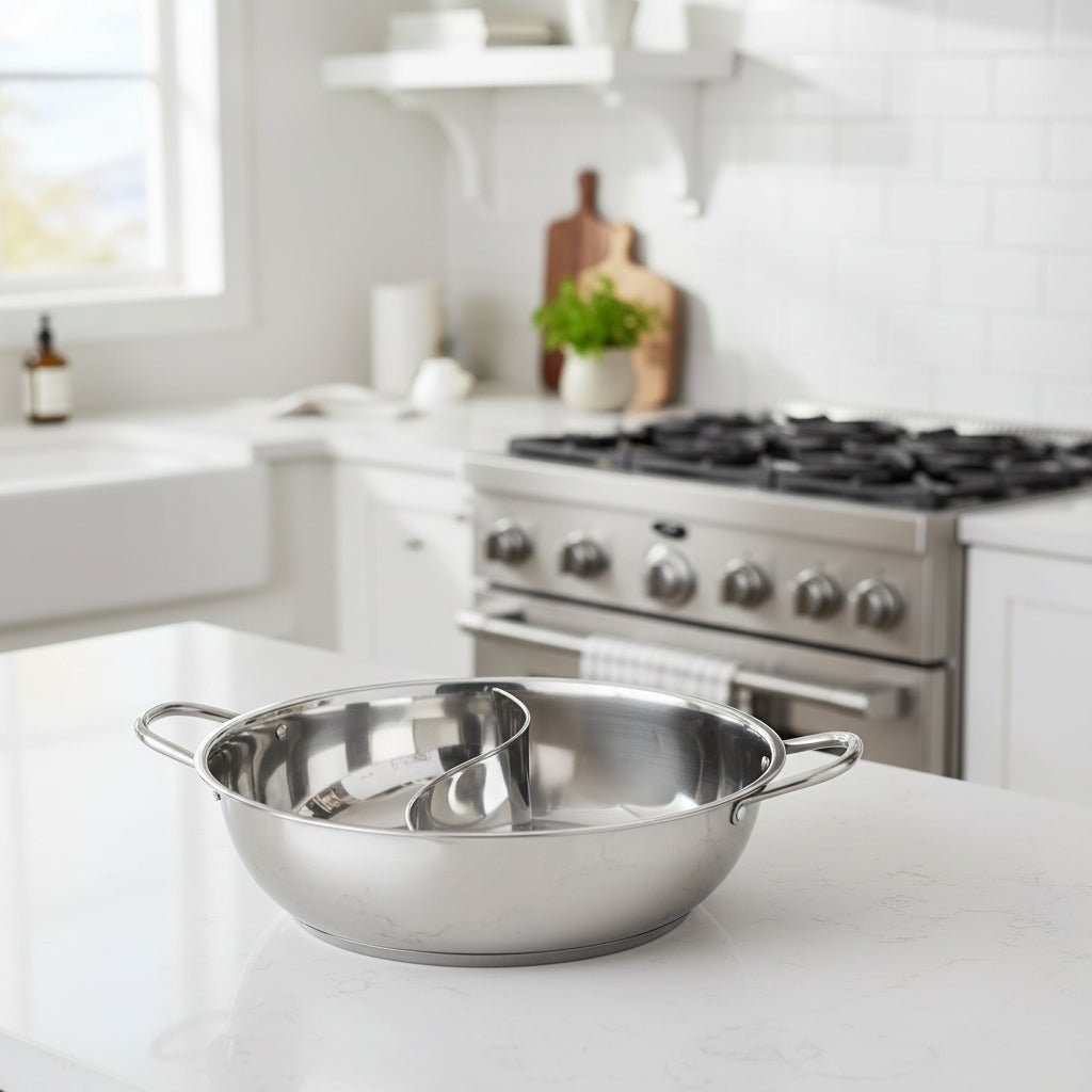 STEELFEAST – Twin Divided Hot Pot for Shared or Separate Flavors 0