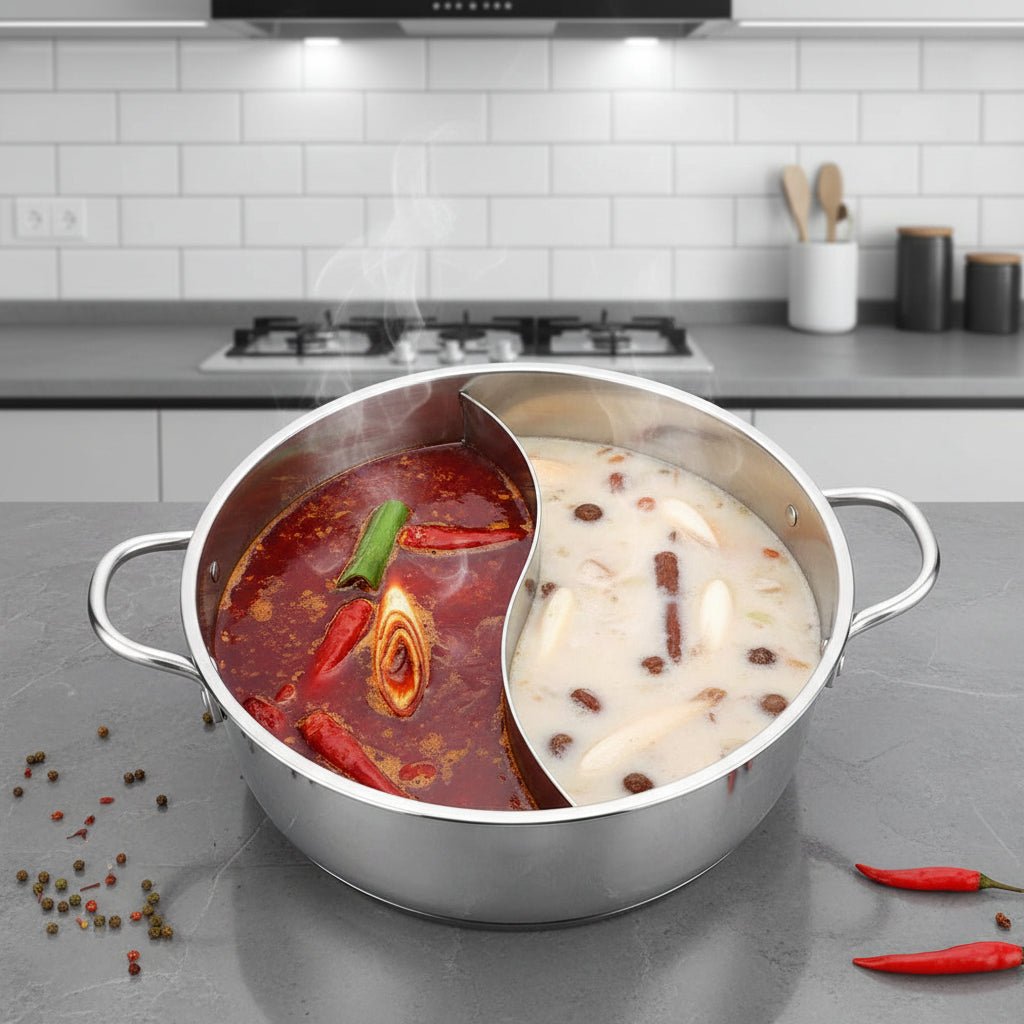 STEELFEAST – Twin Divided Hot Pot for Shared or Separate Flavors 3