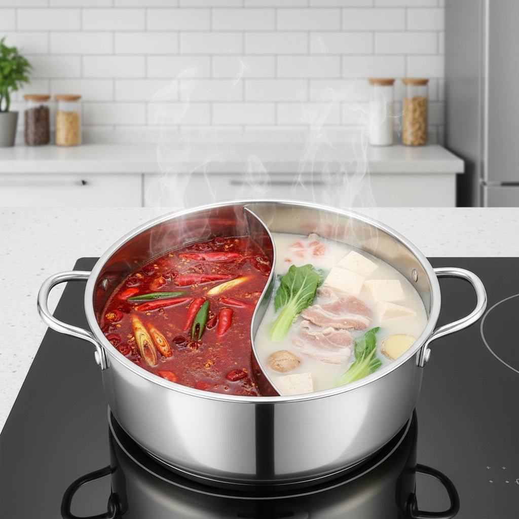 STEELFEAST – Twin Divided Hot Pot for Shared or Separate Flavors 1
