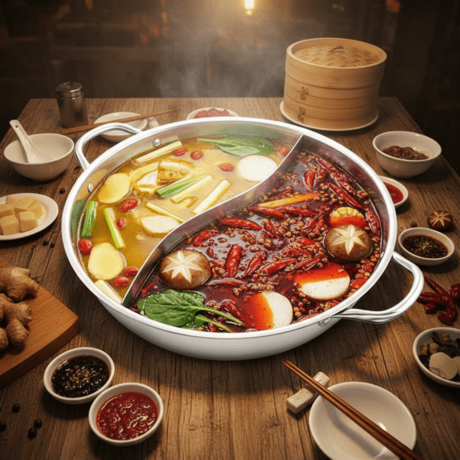 STEELFEAST – Twin Divided Hot Pot for Shared or Separate Flavors 2