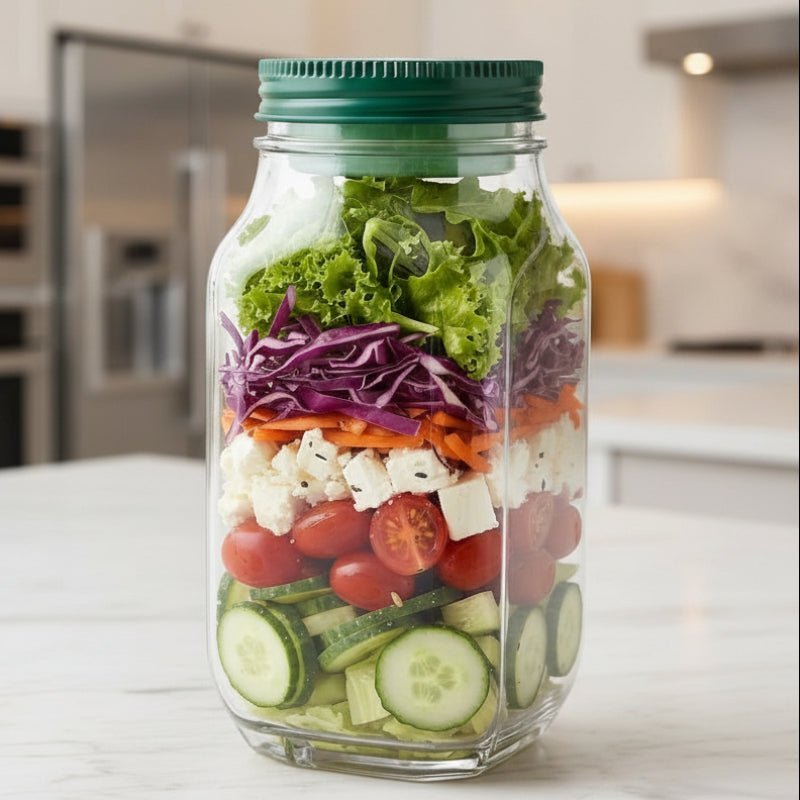 CRISPJAR – Layered Salad Shaker Jar for Fresh, Crisp Meals On-the-Go 0