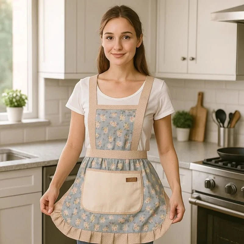 StainShield – Elegant Floral Apron with Full Coverage  SEO Title