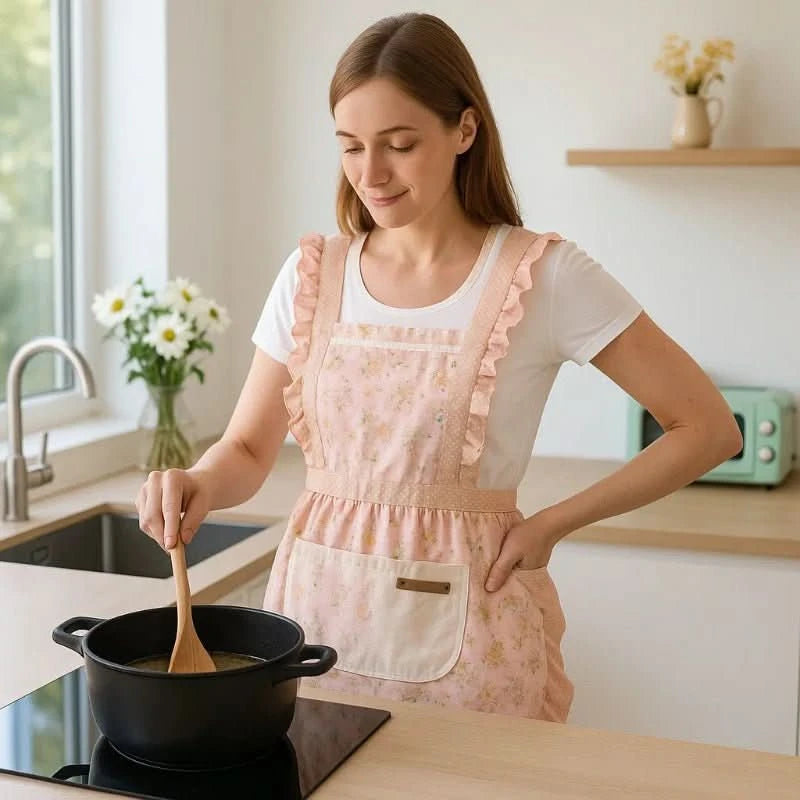 StainShield – Elegant Floral Apron with Full Coverage  SEO Title