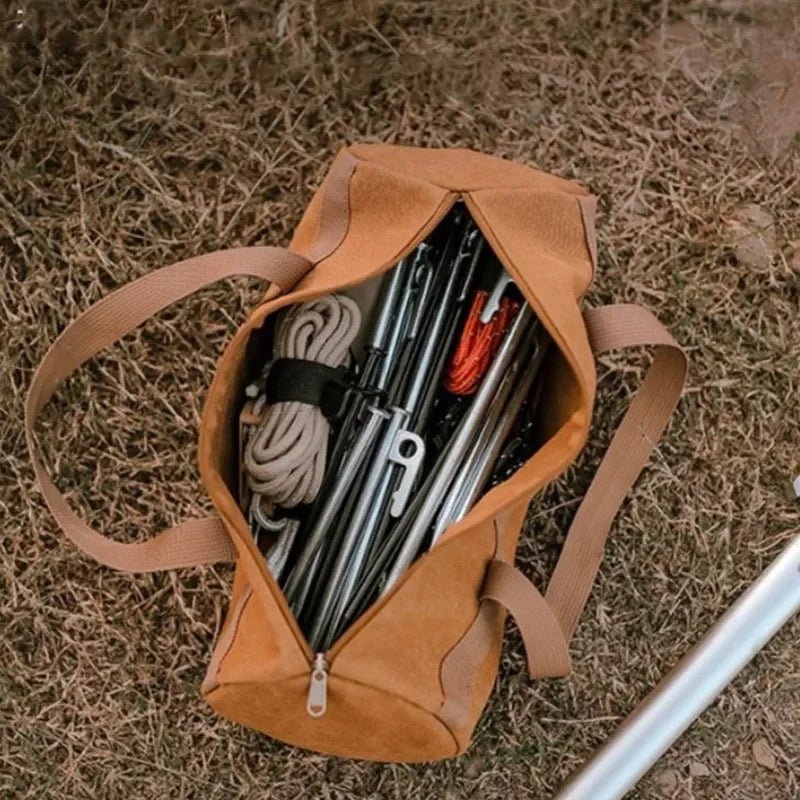 Large Capacity Cylinder Tent Stake Storage Bag - Lightweight & Durable Outdoor Organizer 1