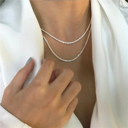 STARLIGHT SET - Duo de colliers minimaliste en argent sterling pour l'élégance au quotidien
