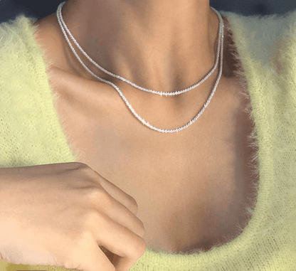 STARLIGHT SET - Duo de colliers minimaliste en argent sterling pour l'élégance au quotidien
