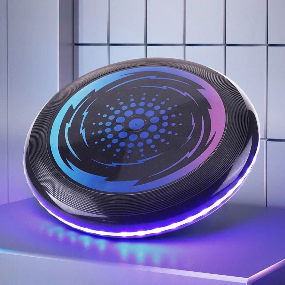 STARSPIN – LED-valolla varustettu frisbee yöaikaiseen ulkoleikkiin