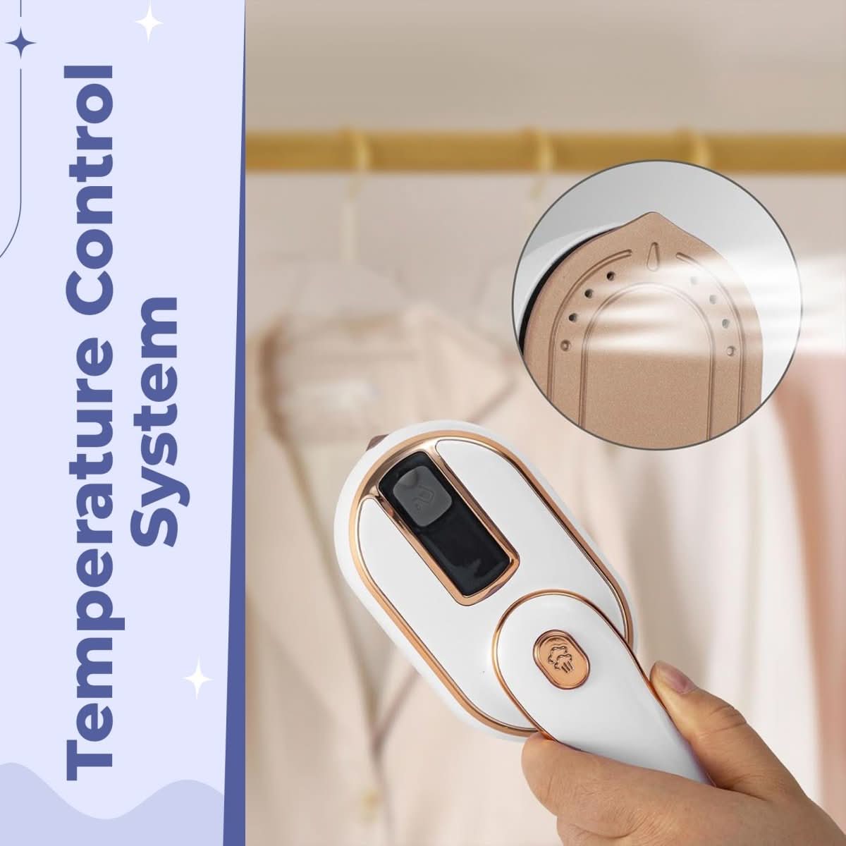 Portable Micro Steam Iron - Lightweight Clothes Steamer for Travel Wrinkle Removal 3