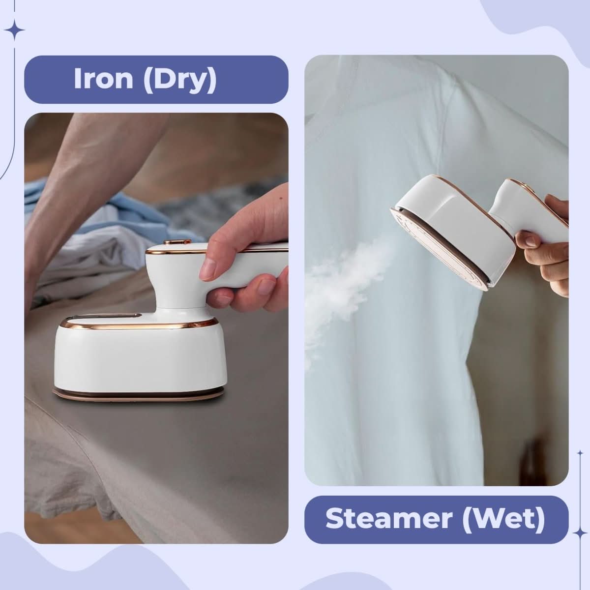 Portable Micro Steam Iron - Lightweight Clothes Steamer for Travel Wrinkle Removal 6