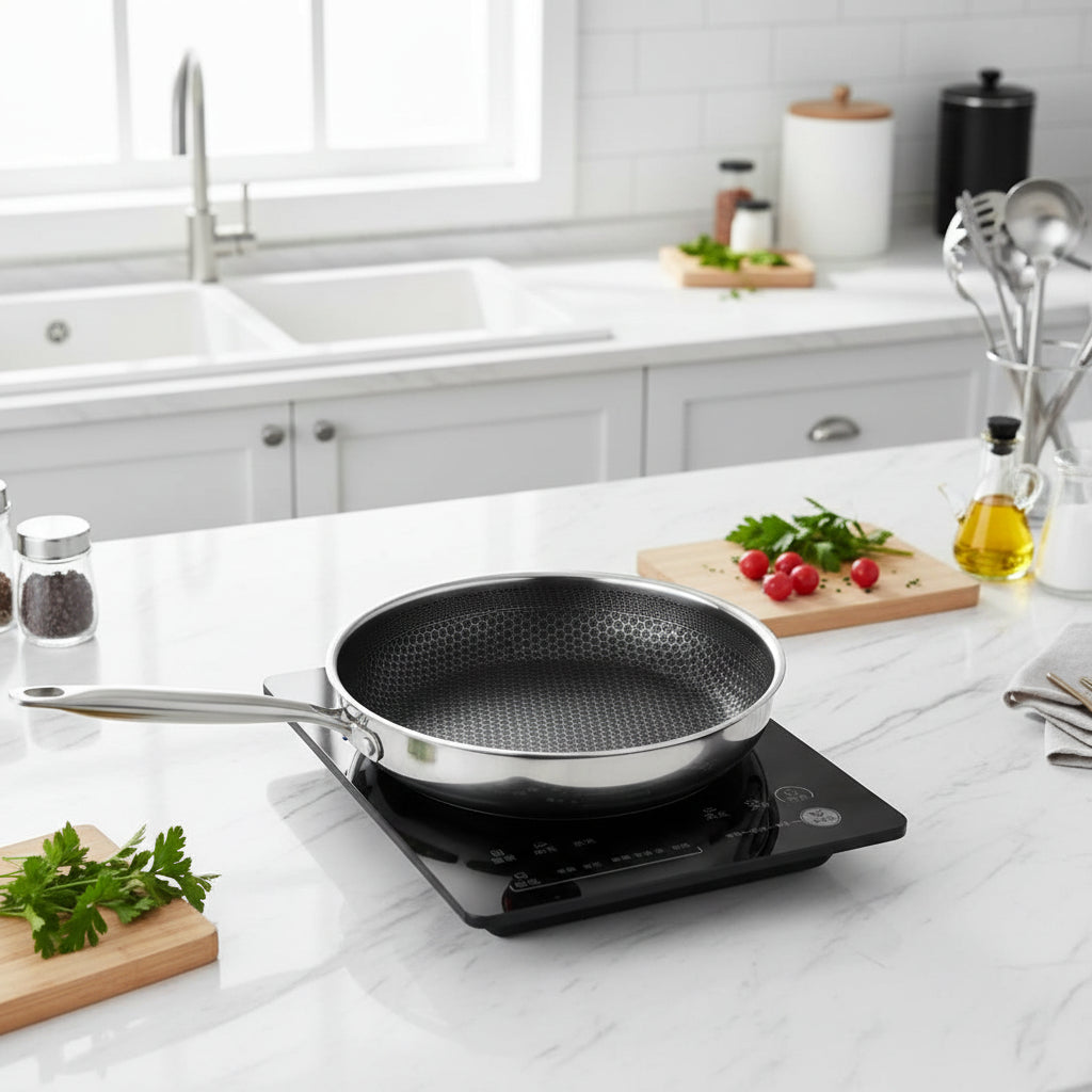  Steelcore stainless steel frying pan - energy -saving & durable for perfect cooking-1