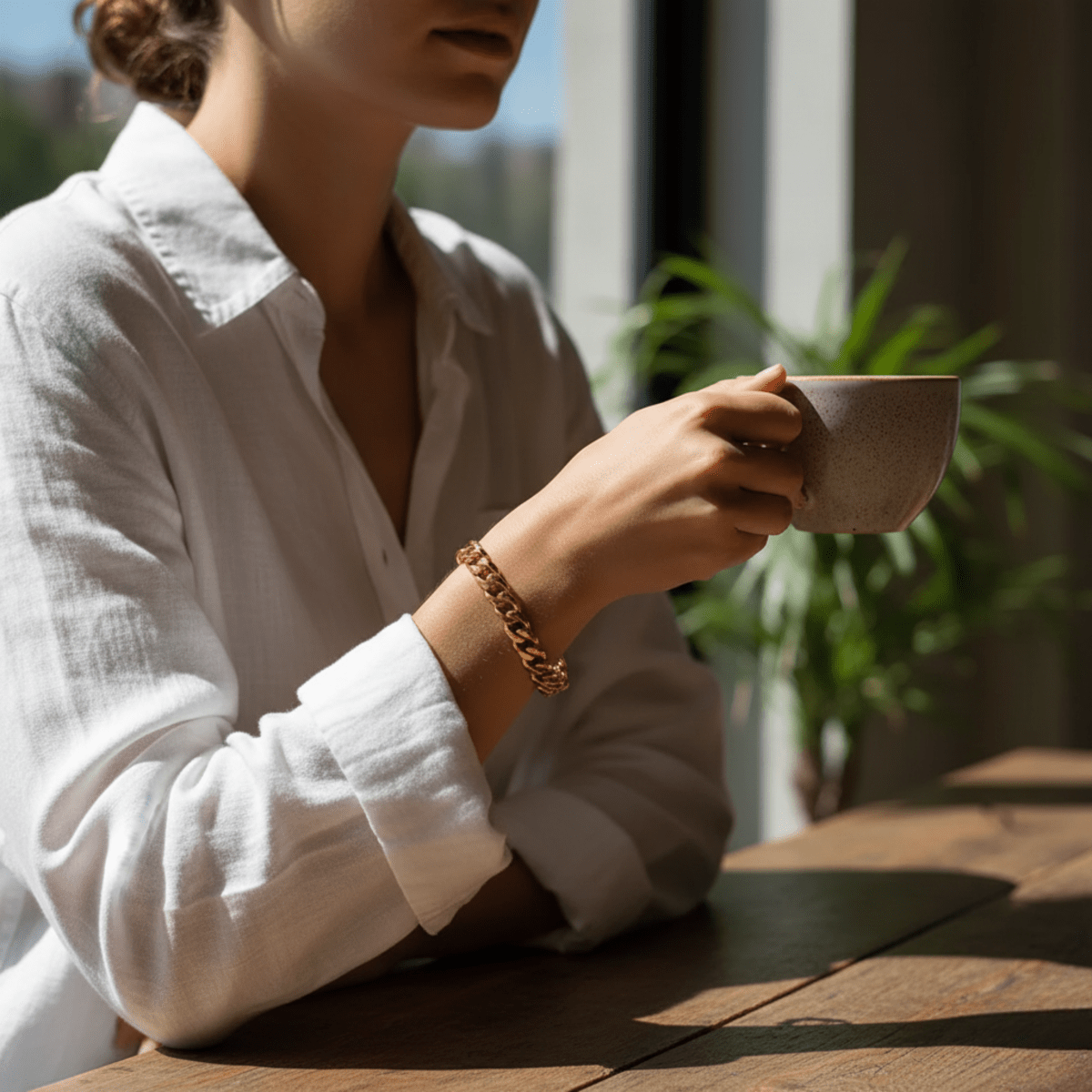FORTIVIA – roestvrijstalen armband in panzerkettingdesign voor haar & hem