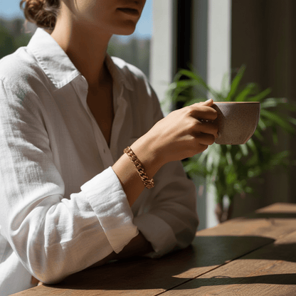 FORTIVIA – roestvrijstalen armband in panzerkettingdesign voor haar & hem