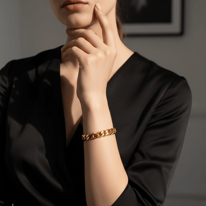 FORTIVIA – roestvrijstalen armband in panzerkettingdesign voor haar & hem