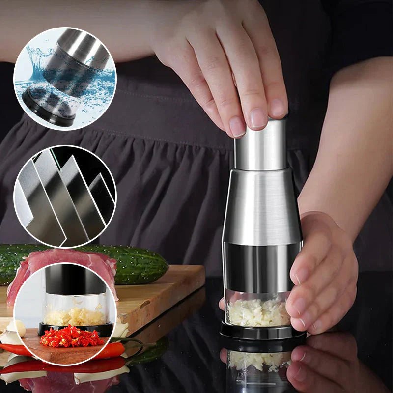 CHEFCRUSH – Compact Garlic Chopper with Durable Stainless Steel Blades 2